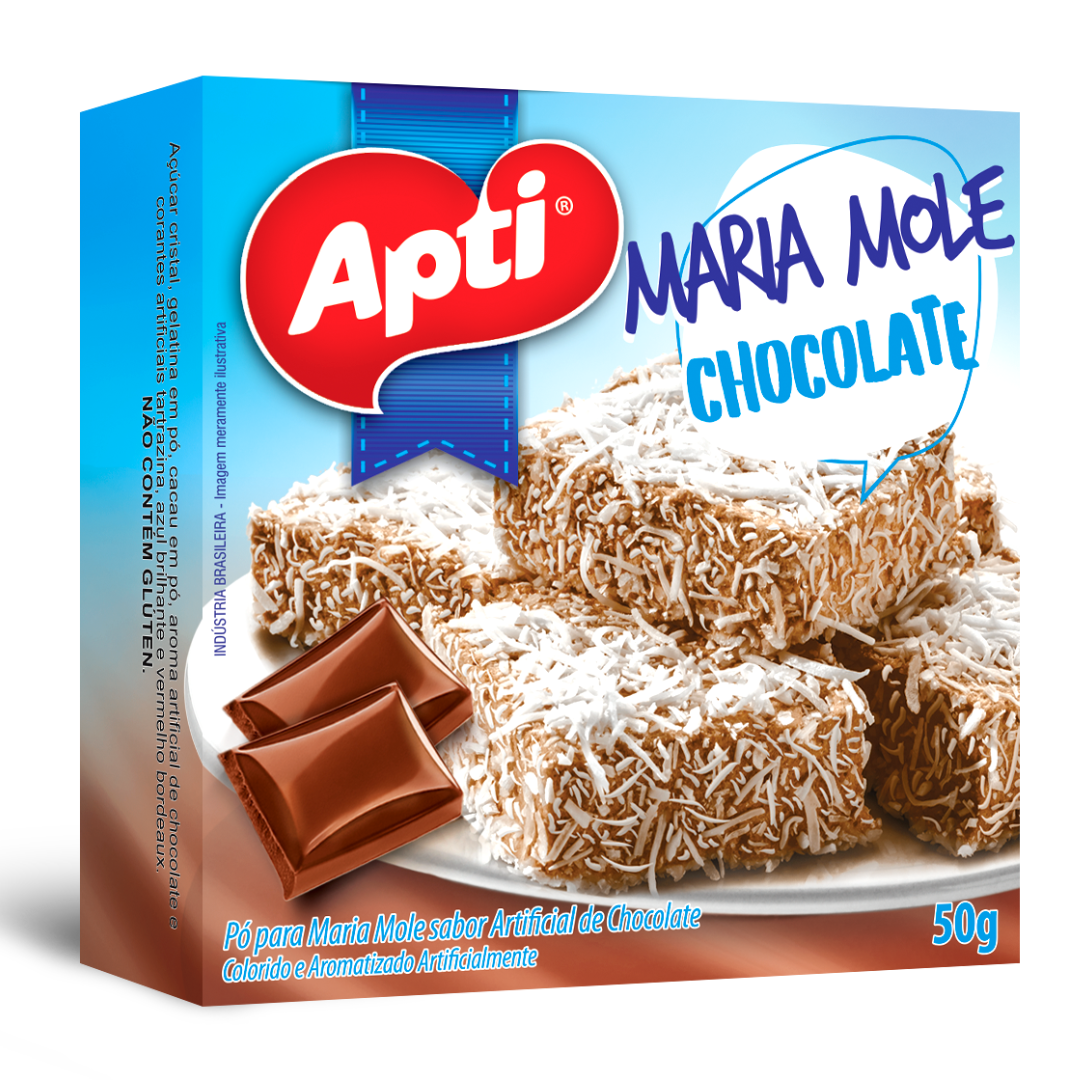 Mistura para Maria Mole sabor Chocolate (Préparation pour gélatine saveur chocolat) - APTI - 50 g