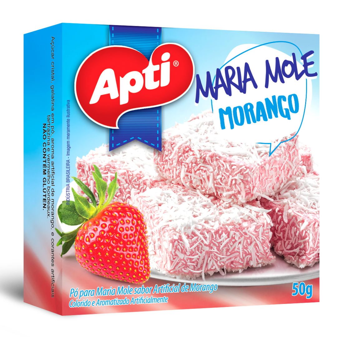 Mistura para Maria Mole sabor Morango (Préparation pour gélatine saveur fraise) - APTI - 50 g