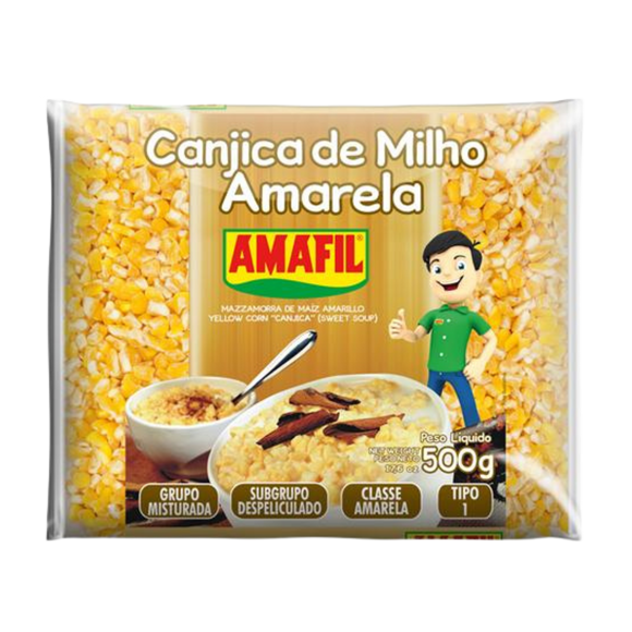 Canjica Amarela (Maïs sec jaune “Hominy”) - AMAFIL - 500g