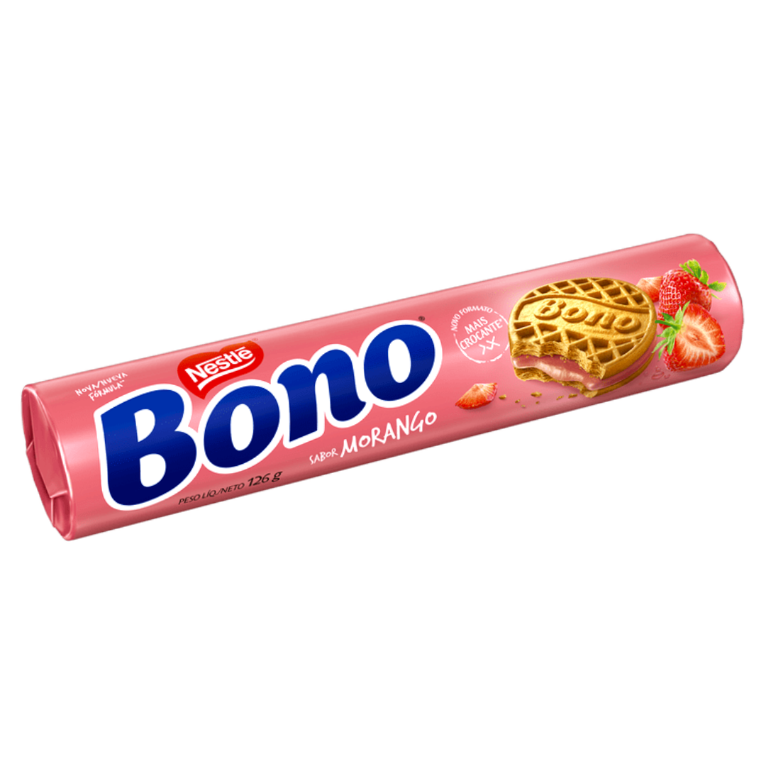Biscuits Fourrés fraise "Bono" (Bolacha Bono Morango) - NESTLÉ - 126g