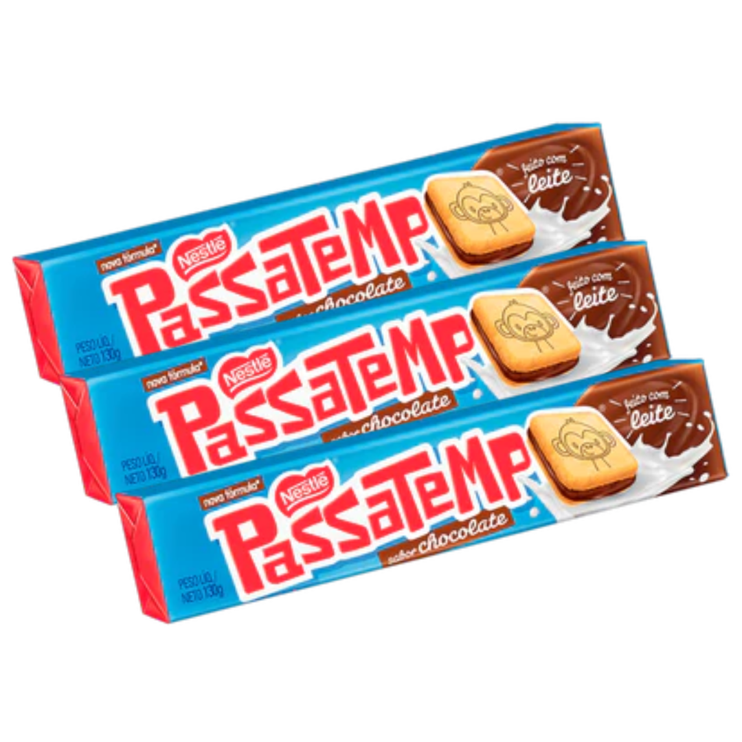 Lot - Biscuits Fourrés Chocolat “Passatempo”- NESTLÉ - 130g - Achetez 3 unités et obtenez 10 % de réduction