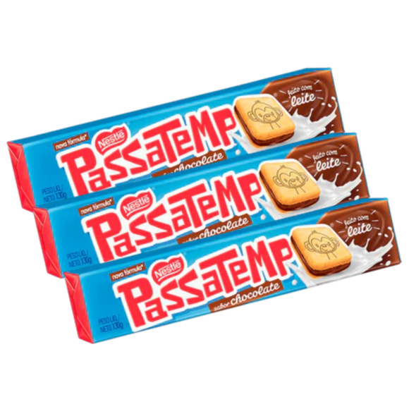 Lot - Biscuits Fourrés Chocolat “Passatempo”- NESTLÉ - 130g - Achetez 3 unités et obtenez 10 % de réduction