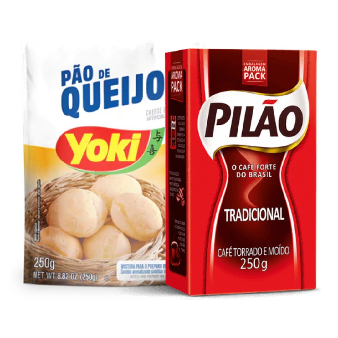 Combinação Perfeita - Mistura para Pão de Queijo - YOKI - 250g + Café Tradicional - PILÃO - 250g