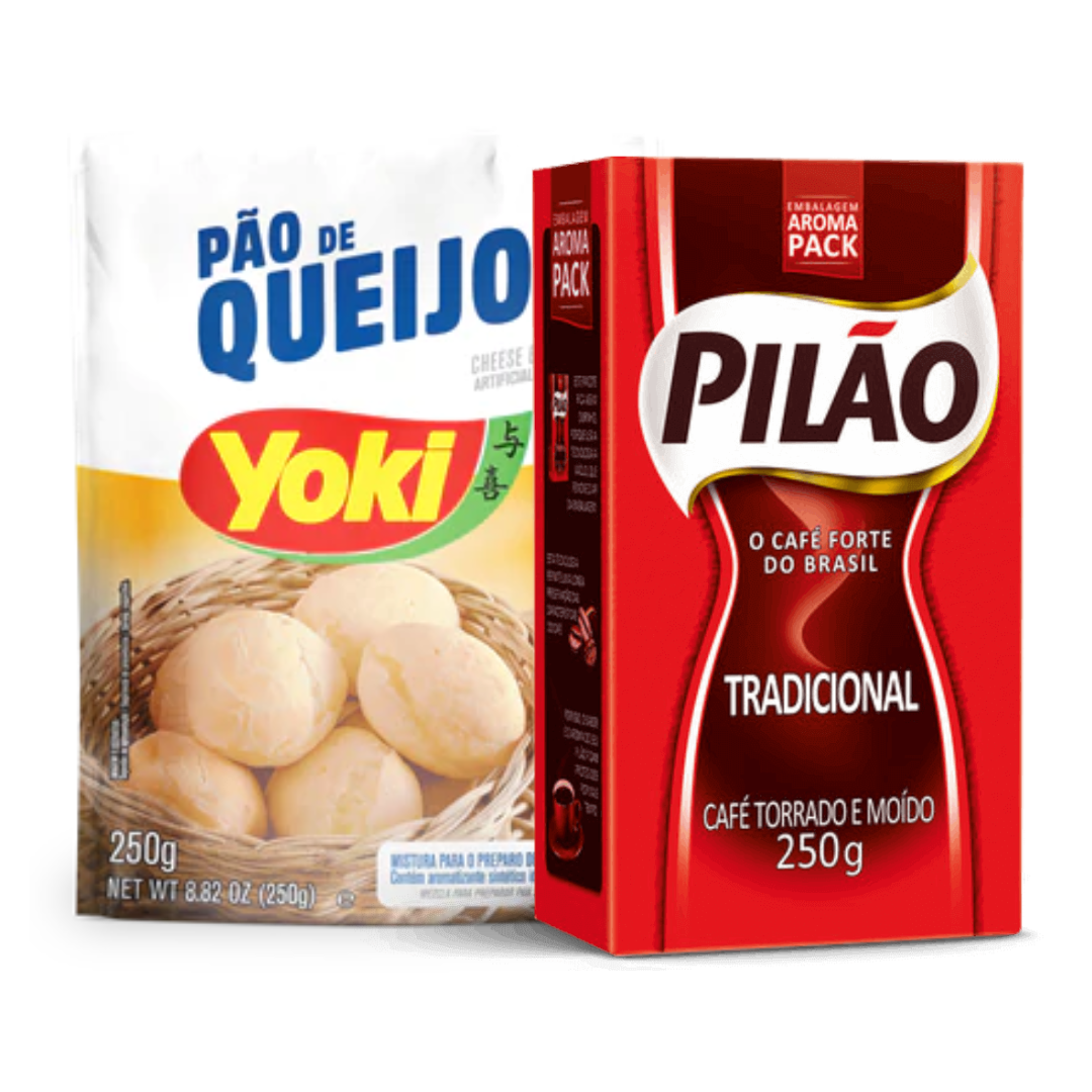 Perfect Combination - Cheese Bread Mix - YOKI - 250g + Traditional Coffee - PILÃO - 250g