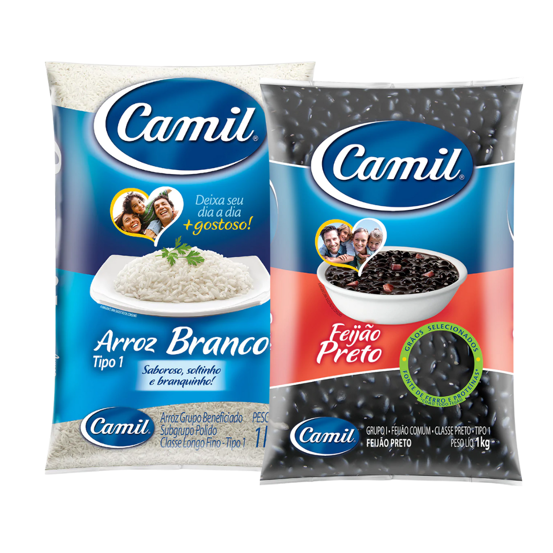 Perfect Combination - White Rice - CAMIL - 1kg + Black Beans - CAMIL - 1kg