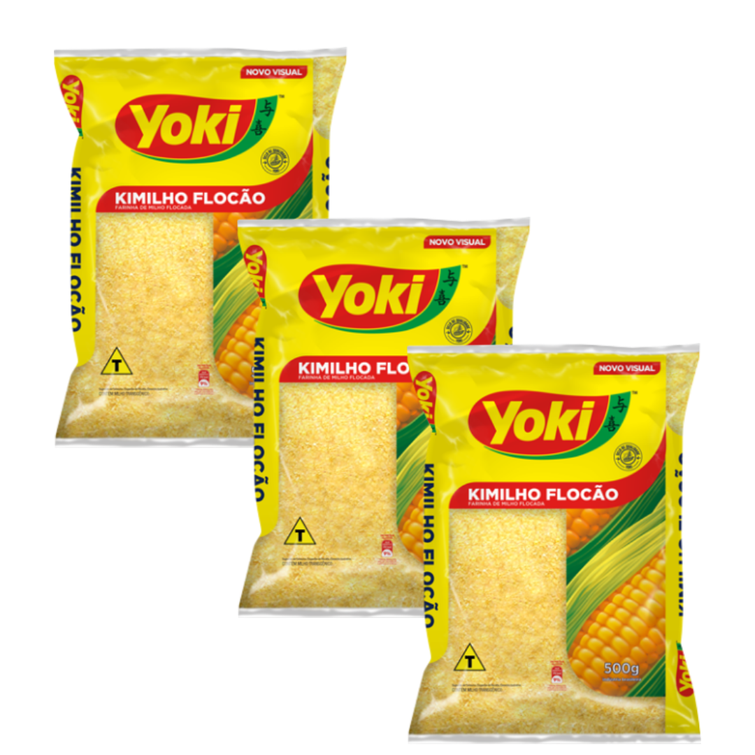 Combo - Kimilho Flocão Corn Flour - YOKI - 500 g - Buy 3 units and get 10% discount