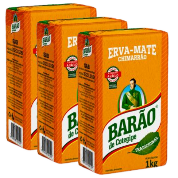 Lot - Yerba Mate Chimarrão - BARÃO - 1kg - Achetez 3 unités et obtenez 10% de réduction