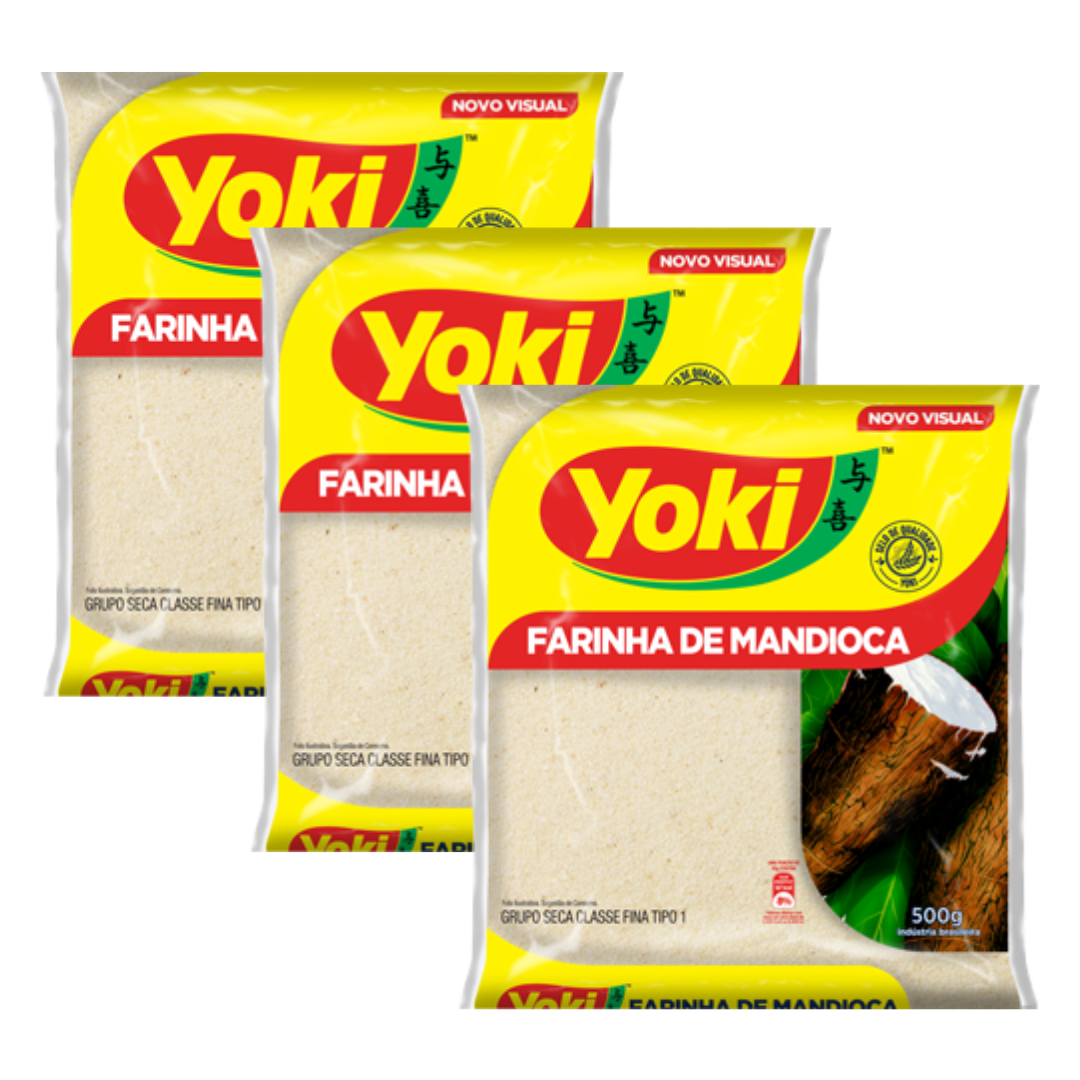 Combo - Farinha de Mandioca Crua - YOKI - 500g - Compre 3 unidades e ganhe 10% de desconto