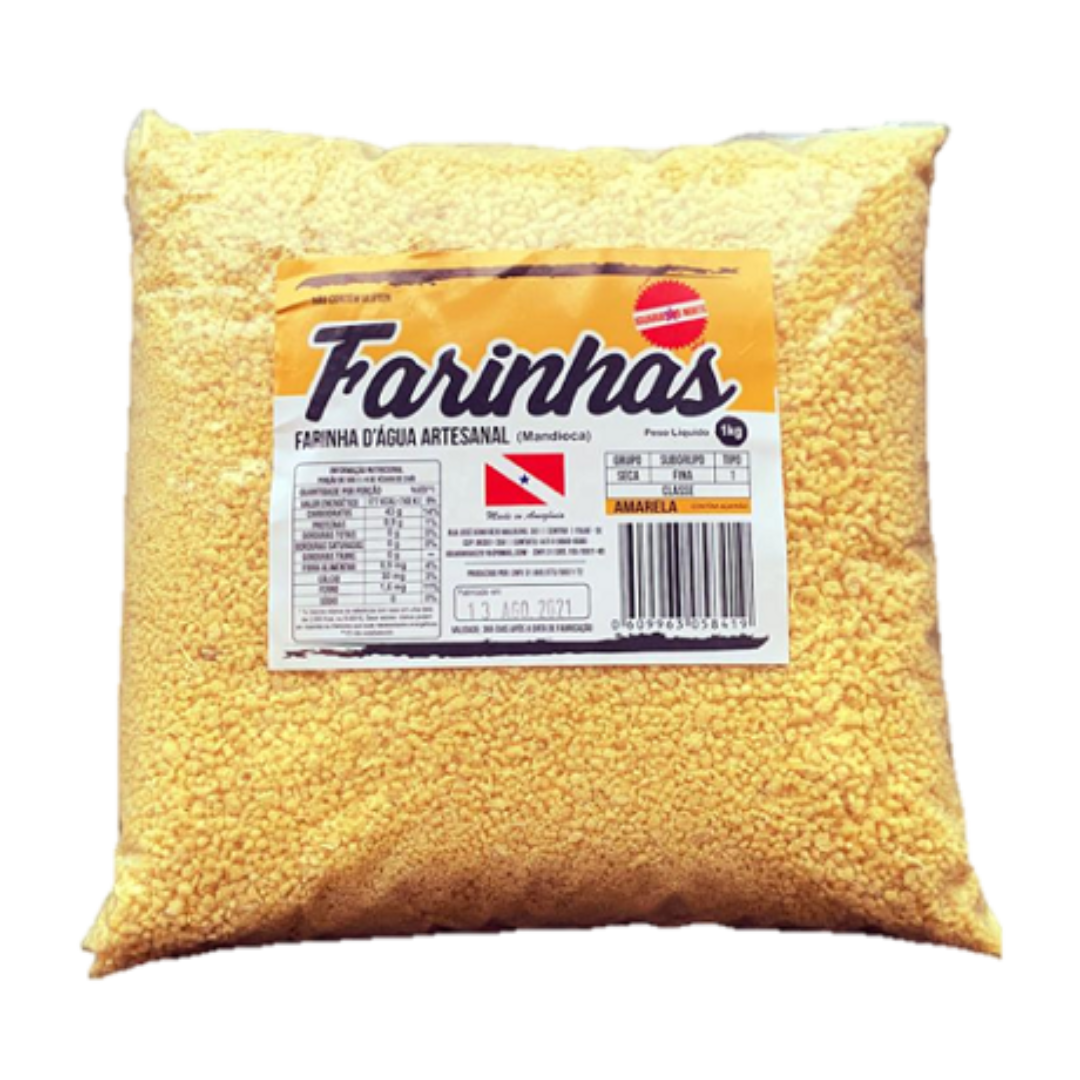 Farinha D’Água Amarela Grossa - Farinha de Puba (Farine d'Eau Jaune Épaisse) - IGUARIAS DO NORTE - 1kg