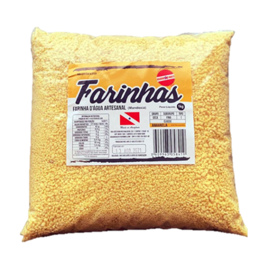 Farine d'Eau Jaune Épaisse (Farinha D’Água Amarela Grossa) - Farinha de Puba - Farinha d'agua IGUARIAS DO NORTE - 1kg