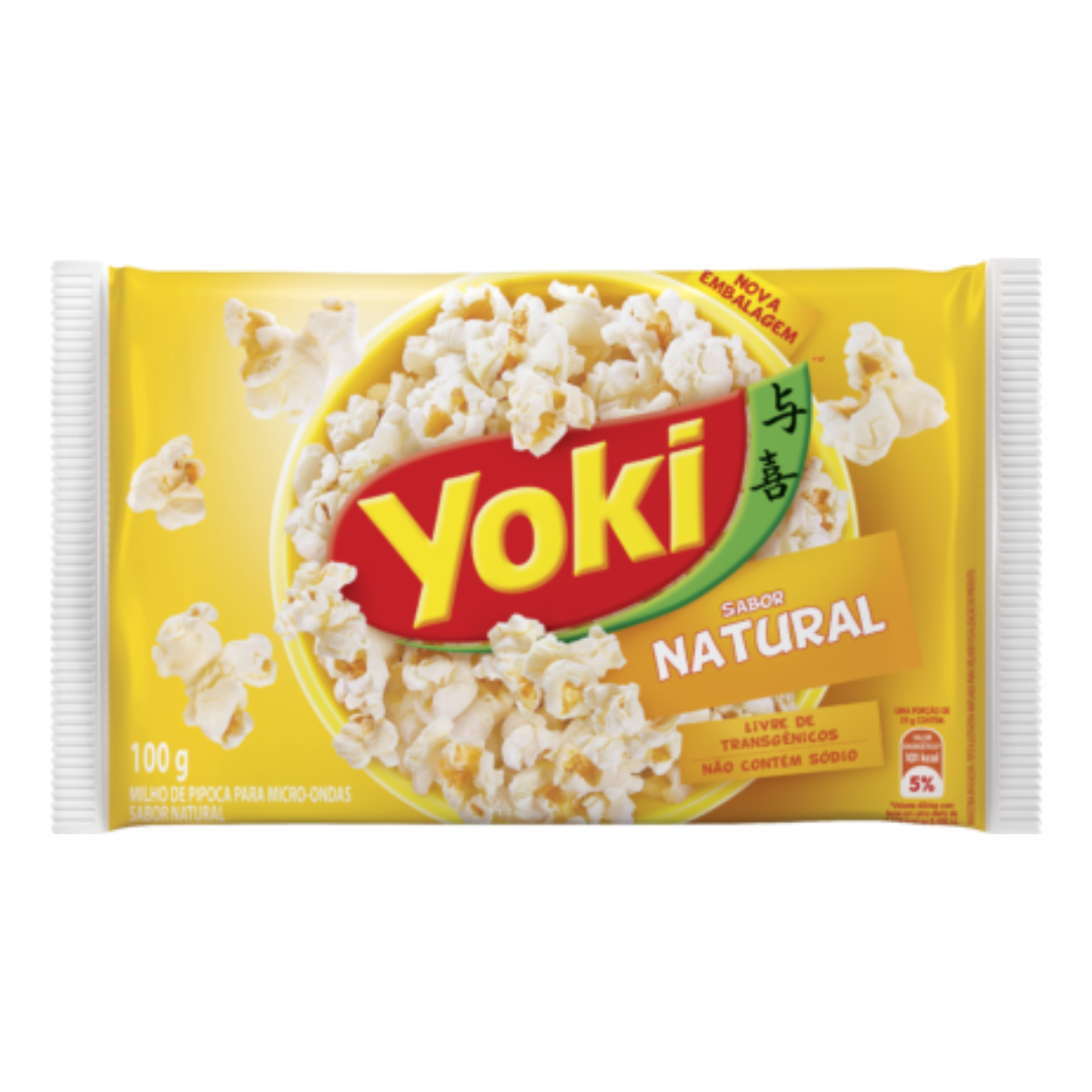 Popcorn Naturel Micro-ondes (Pipoca para Microondas Natural) - YOKI - 100g