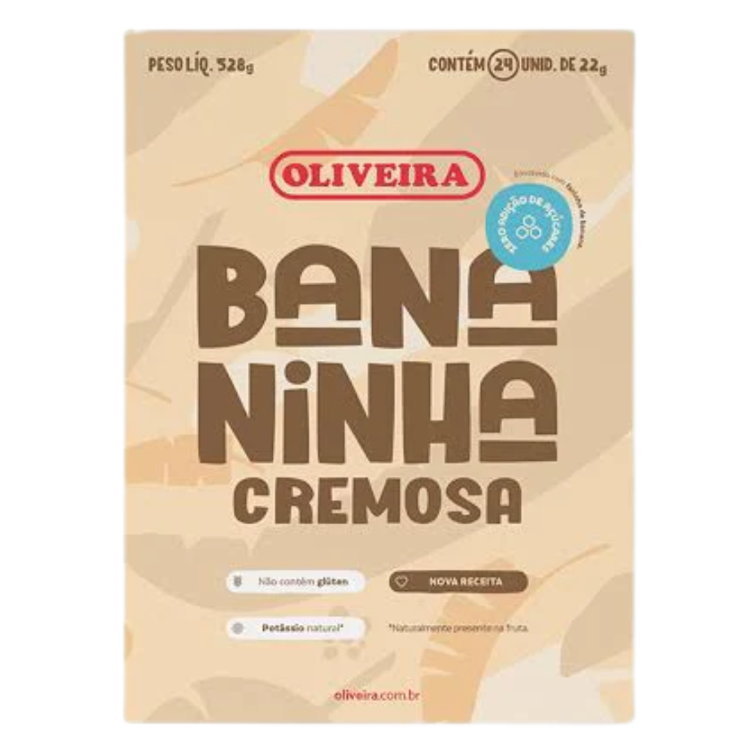 Patê de fruit à la banane crémeuse sans sucre (Bananinha Cremosa Zero Açúcar) - OLIVEIRA - 528g