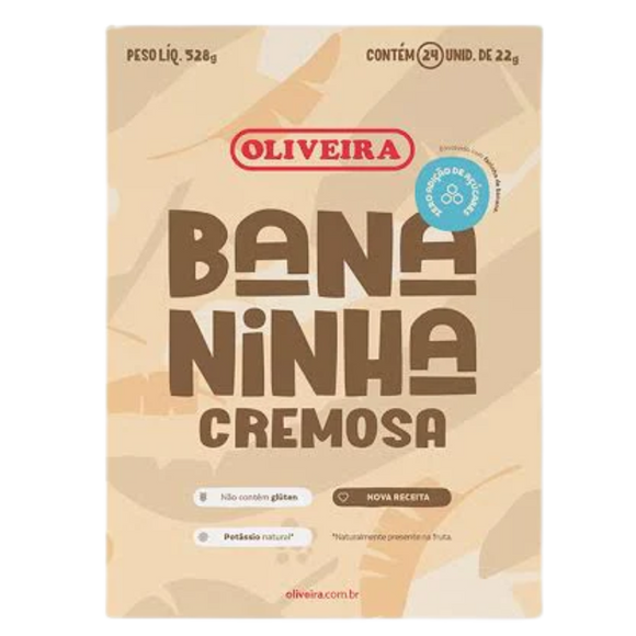 Bananinha Cremosa Zero Açúcar (Patê de fruit à la banane crémeuse sans sucre) - OLIVEIRA - 528g