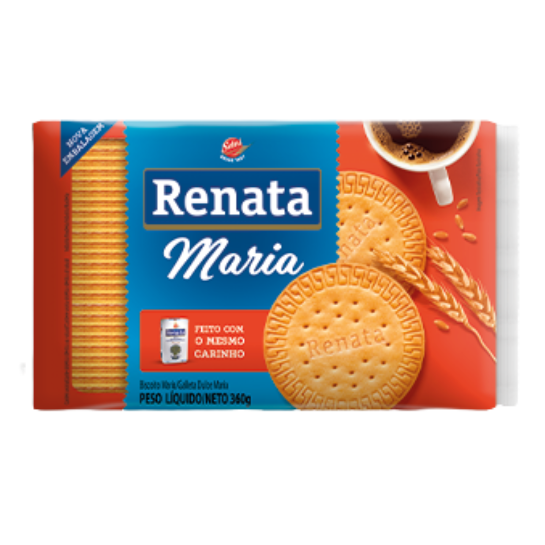 Biscoito Maria (Biscotti di farina di grano tenero al gusto vaniglia “Maria”) - RENATA - 360g