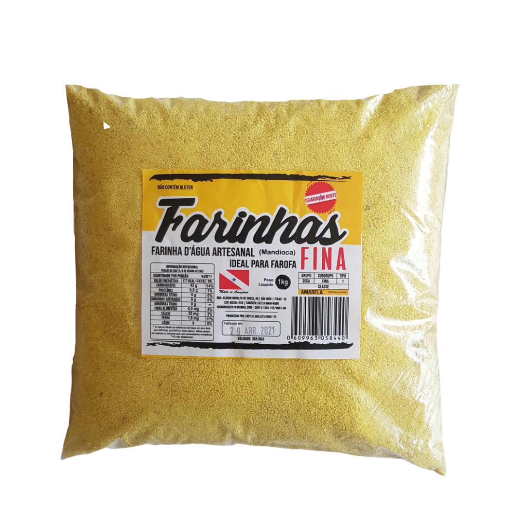 Farinha D’Água Amarela Fina (Tipo Pubá) IGUARIAS DO NORTE - 1kg